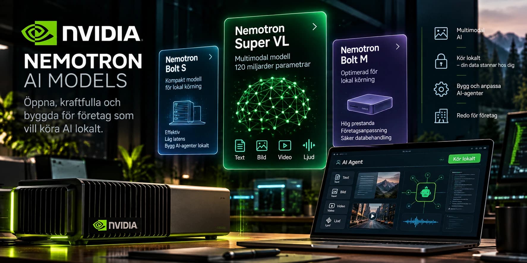 Nvidia släpper öppna AI-modeller för agenter – från datacenter till lokala datorer
